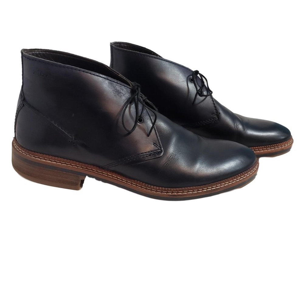 Clarks Black Leather Bushacre/Chukka Boot Sz 10